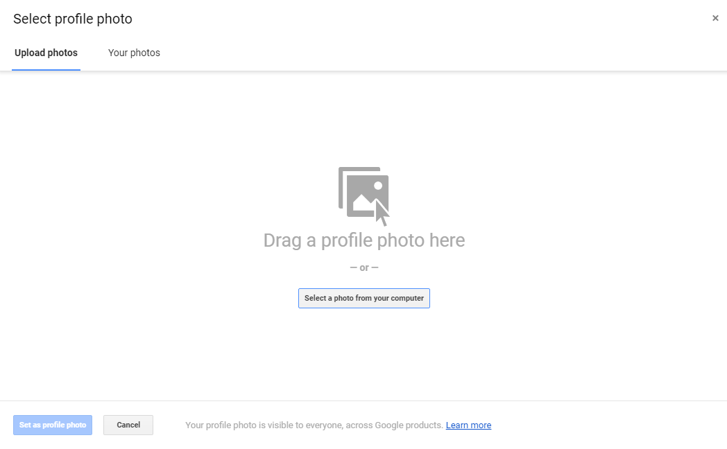 How to change Google Profile Photo